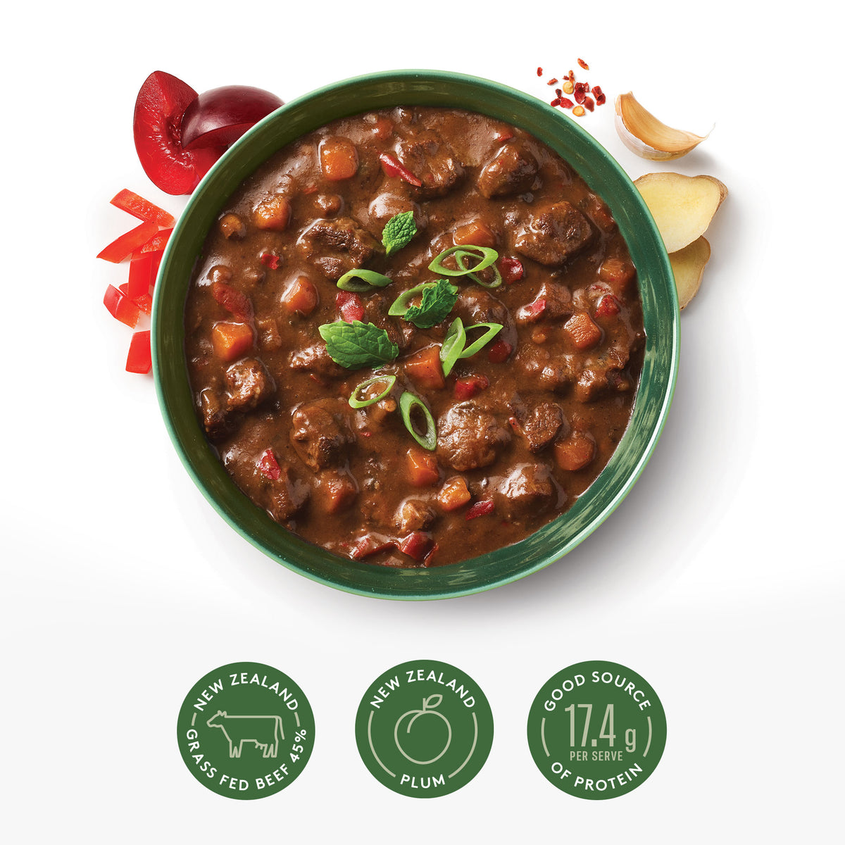 Beef with Chilli Plum Sauce Ready to Eat Meal Moana New Zealand